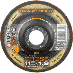 Unbranded XT35 Cross - Cutting & Grinding Disc 115 x 1.9 x 22.2mm - 63971 - from Toolstation