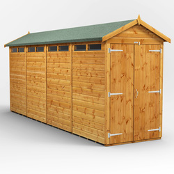 Power / Power Apex Security Shed 16' x 4' - Double Doors