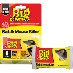 The Big Cheese Mouse & Rat Killer2 Grain Bait Sachets 25g