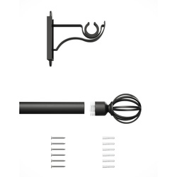 Rothley Curtain Pole Kit with Cage Orb Finials