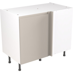 Kitchen Kit Flatpack J-Pull Kitchen Cabinet Base Blind Corner Unit Super Gloss Light Grey 1000mm
