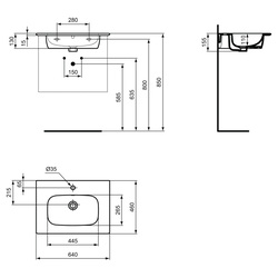 Ideal Standard i.life A Double Drawer Floor Standing Unit with Basin Matt Quartz Grey