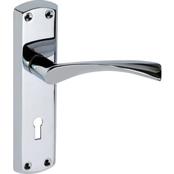 Monza Door Handles Lock Polished Chrome - 64472 - from Toolstation