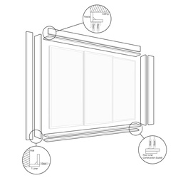 Spacepro Framing Kit for Sliding Wardrobes Door System Onyx 2700 x 90mm