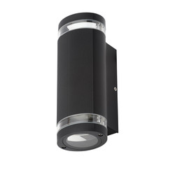 Zink Helix Up & Down Black Wall Light IP44