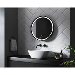 Sensio Dawn Round LED Bathroom Mirror TrioTone Black 600mm