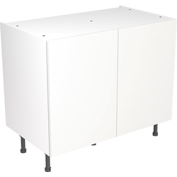 Kitchen Kit / Kitchen Kit Flatpack Slab Kitchen Cabinet Base Unit Ultra Matt White 1000mm