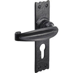Old Hill Ironworks Old Hill Ironworks Charlbury Suite Door Handles 158mm x 38mm Euro Lock - 65075 - from Toolstation