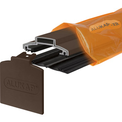 Alukap-XR 60mm Concealed Fix Glazing Bar with Gasket Brown 3000mm