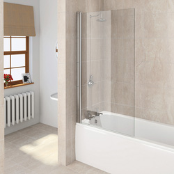 Aqualux Aqualux Square Bath Screen Silver Frame 850x1500mm - 65290 - from Toolstation
