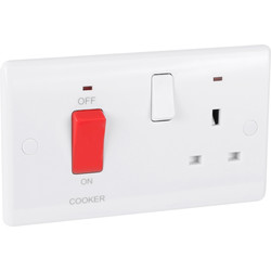BG Low Profile Cooker Unit With 13A Switched Socket & Neon