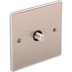 Urban Edge / Urban Edge Brushed Chrome TV/ Satellite Socket Satellite 1 Gang