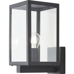 Zink Hestia Glass Panel Box Lantern 1x 10w Max E27 Anthracite