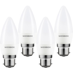 Wessex Electrical Wessex LED Frosted Candle Bulb Lamp 2.2W BC 250lm - 65525 - from Toolstation