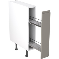 Kitchen Kit / Kitchen Kit Ready Made J-Pull Kitchen Cabinet Pull Out Base Unit Super Gloss Dust Grey 150mm