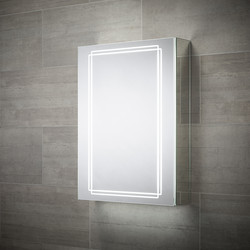 Sensio Harlow LED Mirror Bathroom Cabinet Single Door with Shaver Socket Cool White 700 x 500mm