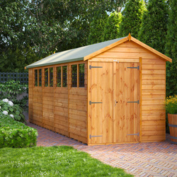 Power / Power Overlap Apex Shed 18' x 6' Double Doors
