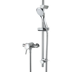 Bristan Acute AE SHXAR Thermostatic Surface Mounted Shower Valve with Adjustable Riser Chrome 