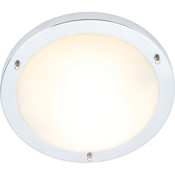 Spa Lighting / Delphi Flush Bathroom Ceiling Light IP44 2 x ES 310mm ES Chrome