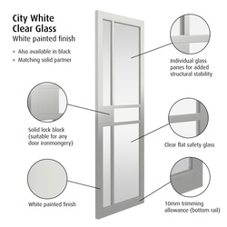 City White Clear Glass Internal Door