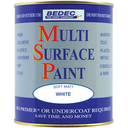 Bedec Multi Surface Paint Matt White 750ml