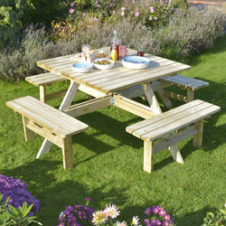 Rowlinson Rowlinson Square Picnic Table 75cm (h) x 198cm (w) x 198cm (d) - 66989 - from Toolstation