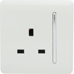 Trendiswitch White 1 Gang 13 Amp Switched Socket 1 Gang