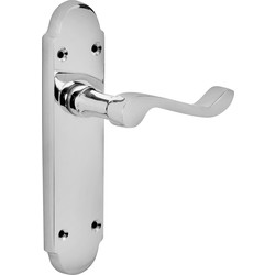 Eclipse Beaufort Door Handles Latch Polished - 67378 - from Toolstation