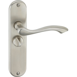 Urfic Kensington Door Handles Satin Nickel Privacy - 67493 - from Toolstation