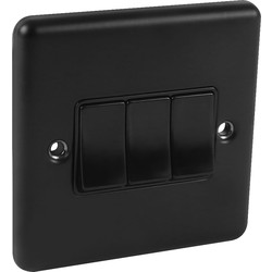 Wessex Electrical Wessex Matt Black Switch 3 Gang 2 Way - 67953 - from Toolstation