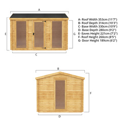 Mercia Kielder Log Cabin - 19mm