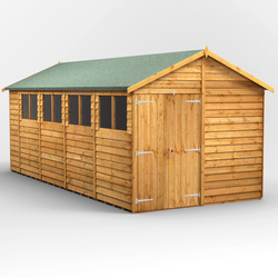 Power / Power Overlap Apex Shed 18' x 8' Double Doors