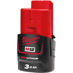Milwaukee M12B3 3.0Ah Red Lithium-Ion Battery 1 x 3.0Ah