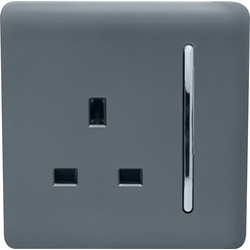 Trendiswitch Warm Grey 1 Gang 13 Amp Switched Socket 1 Gang