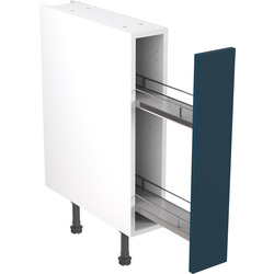 Kitchen Kit Ready Made Slab Kitchen Cabinet Pull Out Base Unit Ultra Matt Indigo Blue 150mm