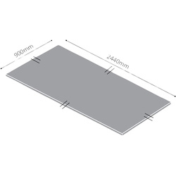 Metis / Metis White Solid Surface Worktop 2440 x 900 x 15mm