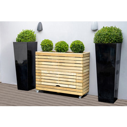 Forest Garden Tall Linear Planter with Wheels 120 x 40 x 97.2cm
