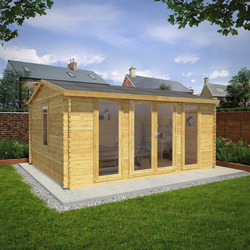 Mercia Home Office Director Log Cabin 5m x 4m - 34mm Double Glazed