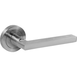 Scylla Lever On Rose Door Handles Brushed - 69321 - from Toolstation