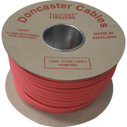 Doncaster Cables / Firesure 500 1.5mm x 3 Core Red + 50 DC32 Red P Clips 100m