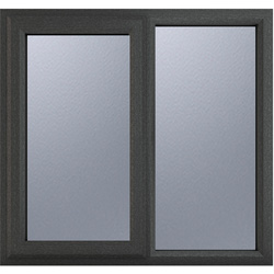 Crystal / Crystal Casement uPVC Window Left Hand Opening Next To a Fixed Light 1190mm x 1115mm Obscure Triple Glazed Grey/White