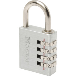 Master Lock Combination Padlock Aluminium 40 x 78 x 15mm
