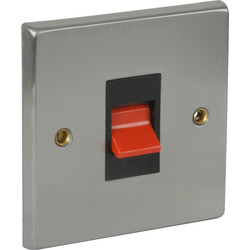 Axiom / Satin Chrome / Black Double Pole Switch 45A 45A