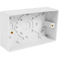 Wessex Electrical Wessex White Moulded Surface Box 2 Gang 35mm - 70258 - from Toolstation