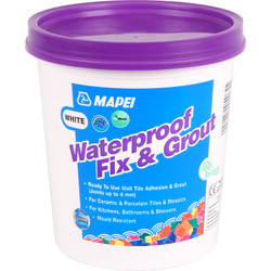 Mapei Mapei Waterproof Fix & Grout Tile Adhesive 1.5kg White - 70326 - from Toolstation