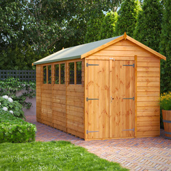 Power / Power Overlap Apex Shed 14' x 6' Double Doors