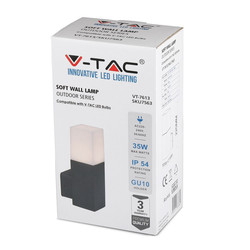 V-TAC GU10 Black Aluminium Outdoor Light IP54