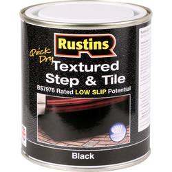 Rustins / Rustins Quick Dry Textured Step & Tile Paint 500ml Black