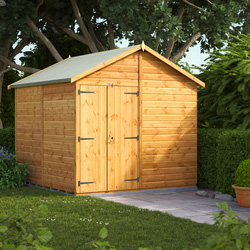 Power Windowless Apex Shed 8' x 8' - Double Doors