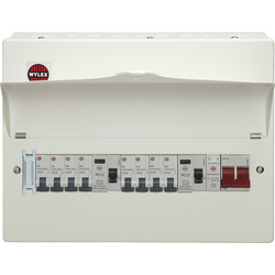 Wylex Wylex Metal Dual Type A RCD Consumer Unit + 8 MCBs + SPD 8 Way - 71730 - from Toolstation